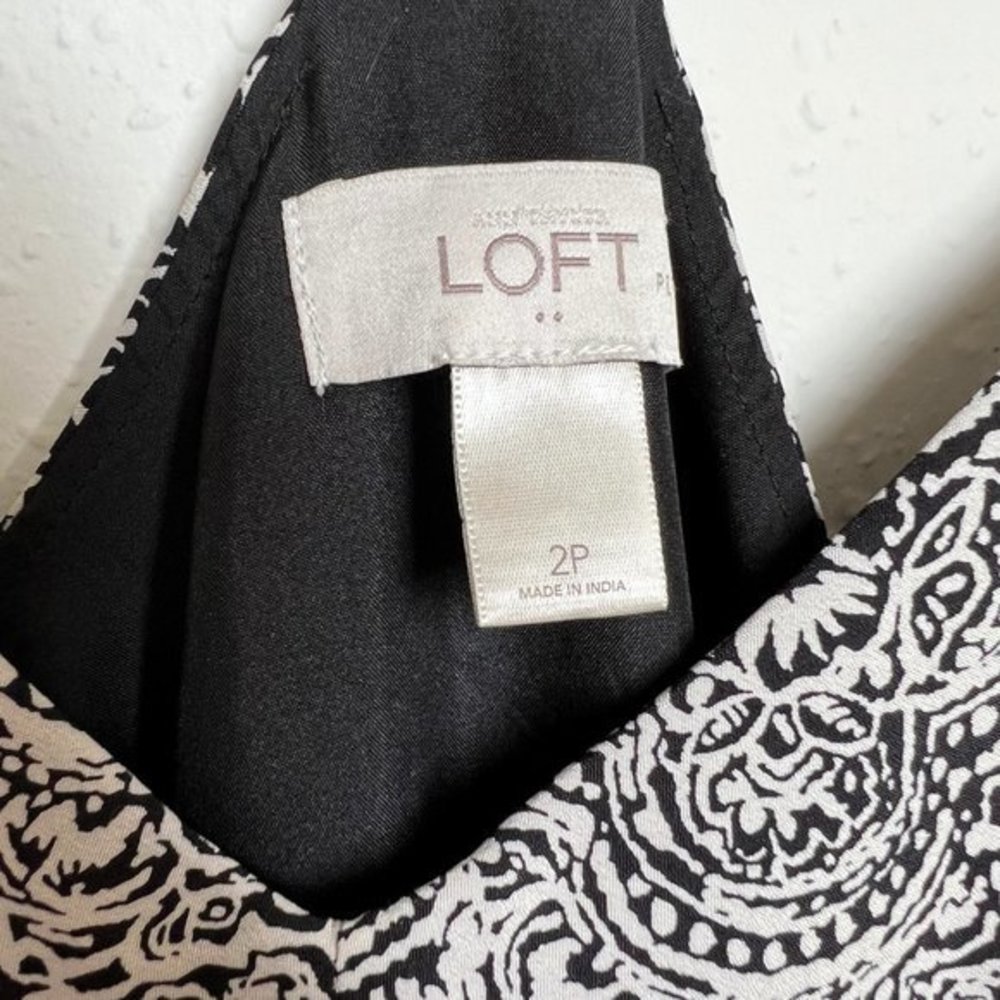 LOFT PETITE Black & White Printed Maxidress - Picture 6 of 8